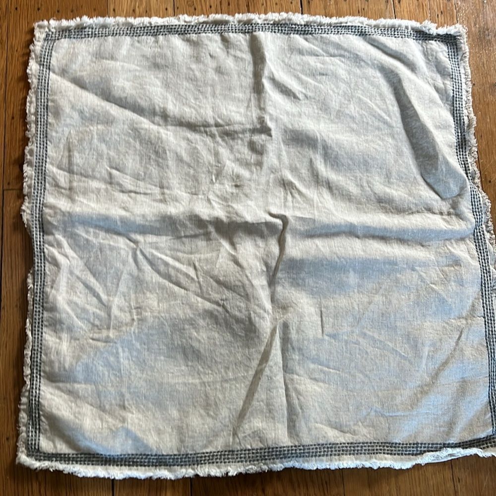 Pottery Barn Fringe Border Stitch Belgian Linen Sham - Picture 6 of 9